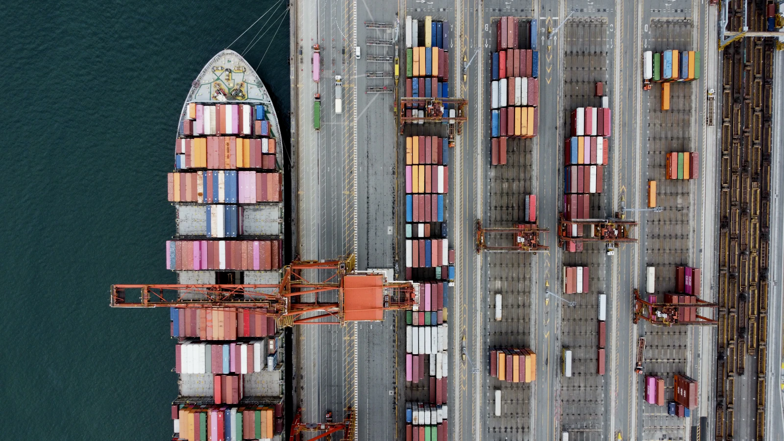 Cargo containers at a port