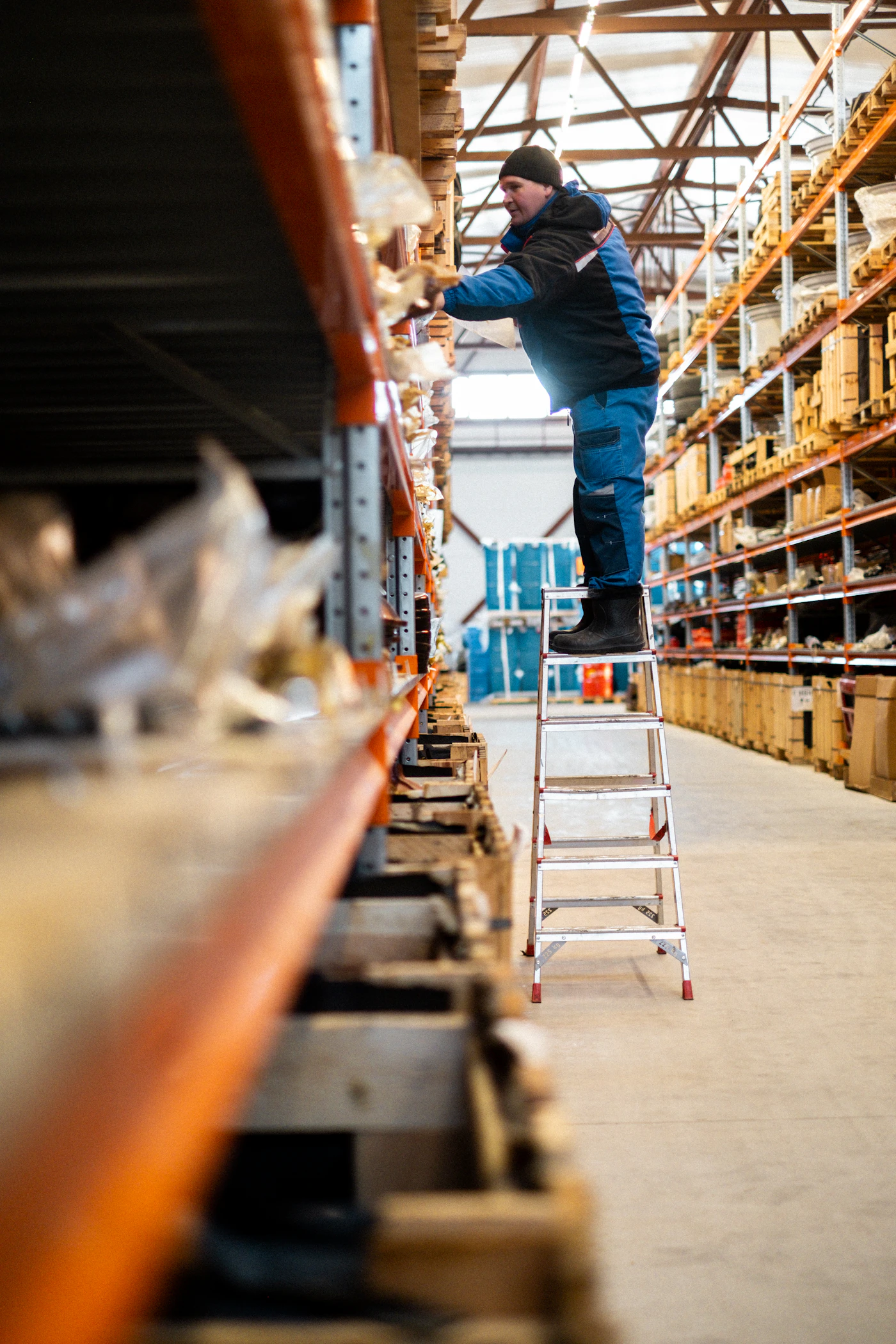 Warehouse professional preparing inventory
